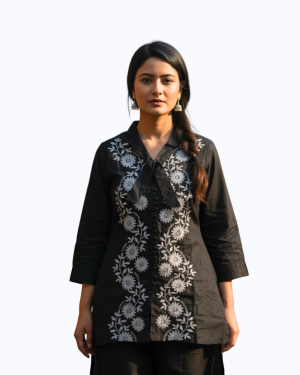 Black Star Embroidered Straight Fit Premium Co-ord Set